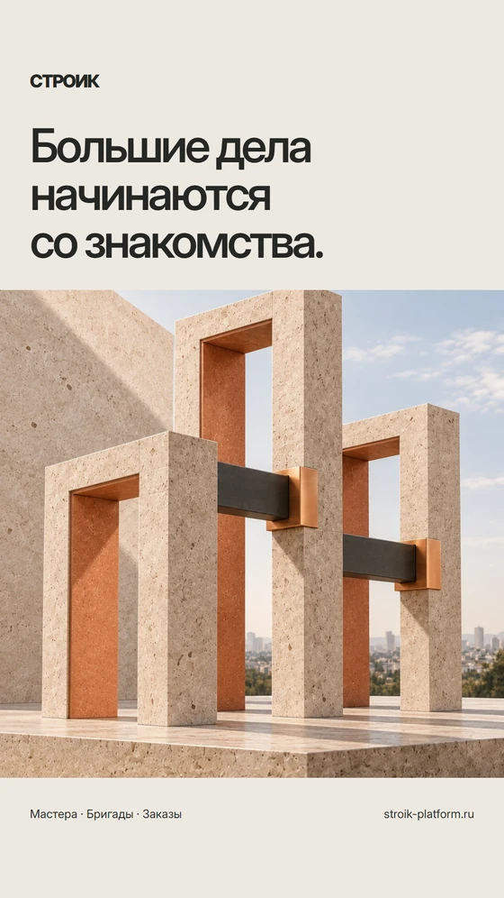 Вертикальный постер «Большие дела начинаются со знакомства»